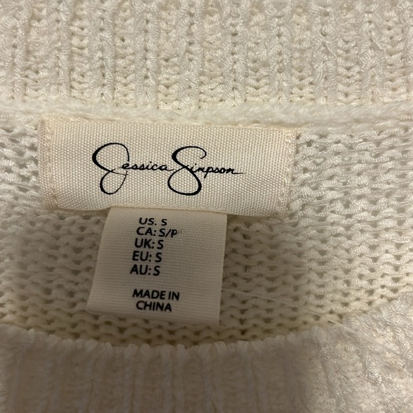 Sweet heart crewneck sweater creamy lightweight womens size small - Picture 2 of 8